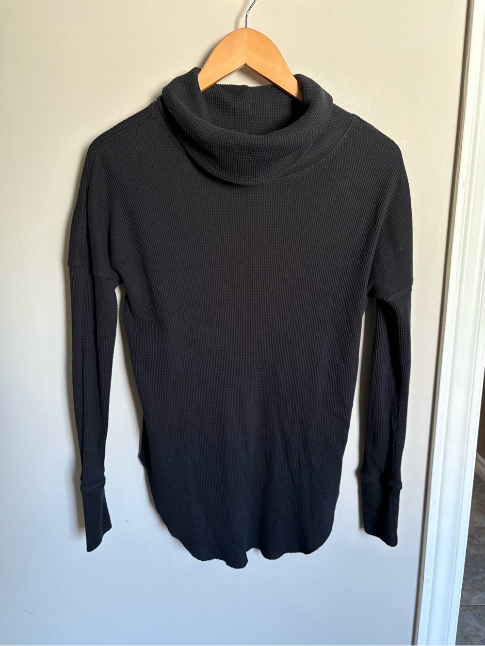 Babaton Black Waffle Turtleneck Sweater
